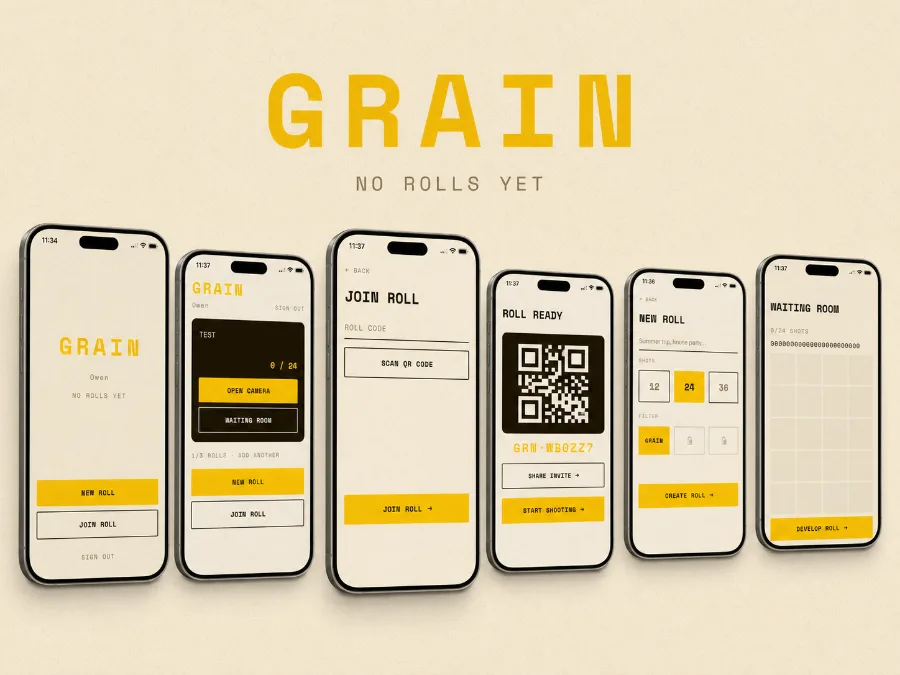 grain branding: a film-styled camera app for iOS