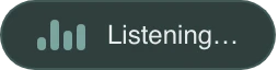 The recording HUD: a small floating pill that appears while you hold the hotkey
