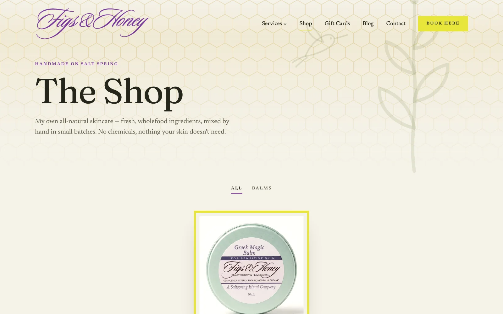 The shop, with every product editable by the owner